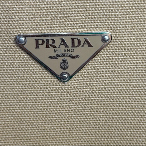 Authentic pre loved Prada Beige and Orange Canvas Tote - Picture 14 of 14